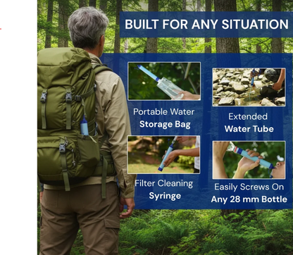 Hydra-X1 Emergency Water Filter Straw (400 gal)